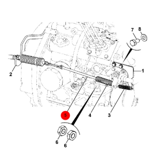 Cablu comanda JCB 8016 (poz.5)